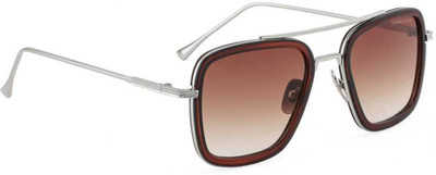 Mundkar Rectangular Sunglasses(For Men & Women, Brown)