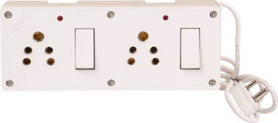 BAHUL 4M WIRE HEAY DUTY Fitted with 2 Switches And 2 Sockets With 4 Metre Wire With 5 Amp Plug SMALL LOAD CAPACITY 1000 WATT 2  Socket Extension Boards(White, 4 m)
