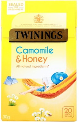 TWININGS Camomile & Honey 20 Tea Bags (Imported) Chamomile, Honey Tea Bags Box(30 g)