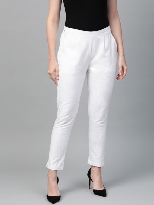 FABRIC FITOOR Regular Fit Women White Trousers