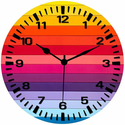 saanvishubh Analog 28 cm X 28 cm Wall Clock(Multicolor, Without Glass, Standard)