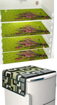 YELLOW WEAVES Fridge Mat(Width: 23 cm, Green)