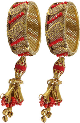 Zulka Get Your Traditions Metal Zircon Kada(Pack of 2)