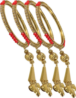 Zulka Get Your Traditions Metal Zircon Bangle Set(Pack of 4)