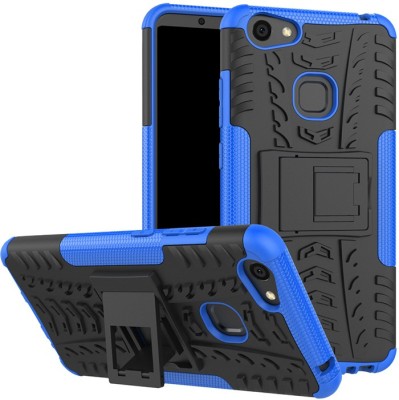Glaslux Back Cover for VIVO V7 Plus(Blue, Cases with Holder, Pack of: 1)