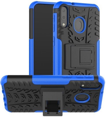 Accessories Kart Back Cover for Samsung M20 Dazzle tyre case with kick stand(Blue)