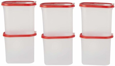 Cutting EDGE Plastic Grocery Container  - 1800 ml(Pack of 6, Red)