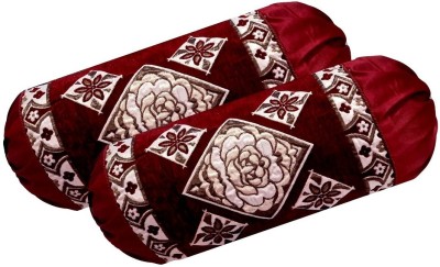 Shopway Collection Chenille Bolsters Cover(Pack of 2, 75 cm*24 cm, Maroon)