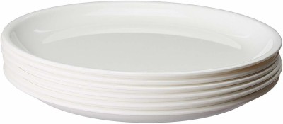 Kanha Dinner Plates White colour Dinner Plate(Pack of 6, Microwave Safe)