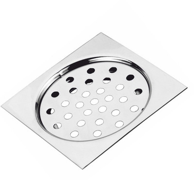 NEW WARE Floor Stainless Steel Push Down Strainer(10.16 cm Set of 1)
