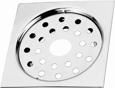 NEW WARE Floor Stainless Steel Push Down Strainer(12.5 cm Set of 1)