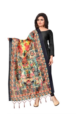 DP Creation Art Silk Floral Print, Printed Women Dupatta