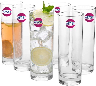 AFAST (Pack of 6) Stylish Multi-Purpose Beverage Tumbler Drinking Glass, Set Of 6, 250 ml -KT17 Glass Set Water/Juice Glass(250 ml, Glass, Clear)