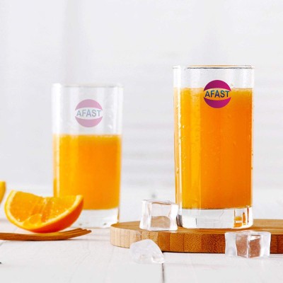AFAST (Pack of 2) Stylish Multi-Purpose Beverage Tumbler Drinking Glass, Set Of 2, 250 ml -KT8 Glass Set Water/Juice Glass(250 ml, Glass, Clear)
