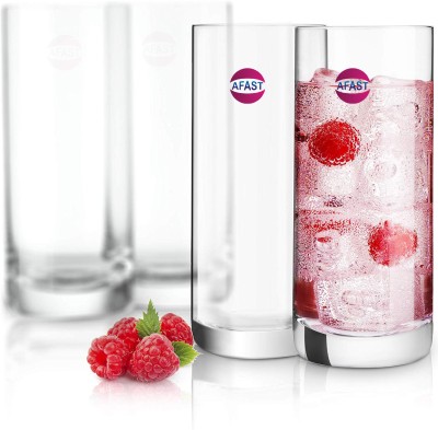 AFAST (Pack of 4) Stylish Multi-Purpose Beverage Tumbler Drinking Glass, Set Of 4, 250 ml -KT14 Glass Set Water/Juice Glass(250 ml, Glass, Clear)