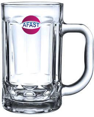 AFAST Funky Stylish Transparent Beer Mug With Handle, Glass, Clear, 400ml-Kt24 Glass Beer Mug(400 ml, Glass, Clear)