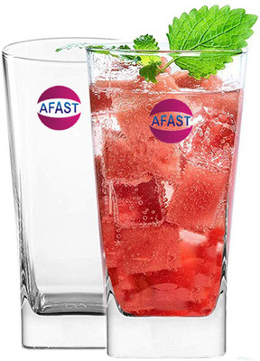 AFAST (Pack of 2) Stylish Multi-Purpose Beverage Tumbler Drinking Glass, Set Of 2, 300 ml -KT31 Glass Set Water/Juice Glass(300 ml, Glass, Clear)