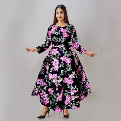 Gorangani Flared/A-line Gown(Black)