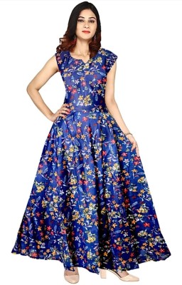 Jaipur Couture Flared/A-line Gown(Blue)