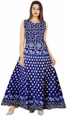 Shree Disha Women Maxi Blue Dress