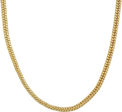 Morvi Gold Covered Alloy, 24KT 1 Micron Dual Stand Design,24 inches Super Finish Gold-plated Plated Brass Chain