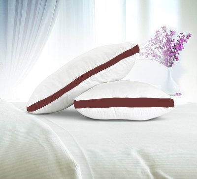 Linenovation Microfibre Solid Sleeping Pillow Pack of 2(Maroon)