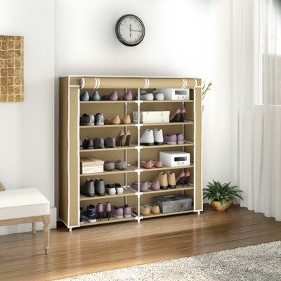 Flipkart Perfect Homes Studio 2 Door Metal Collapsible Shoe Stand(Beige, 12 Shelves)