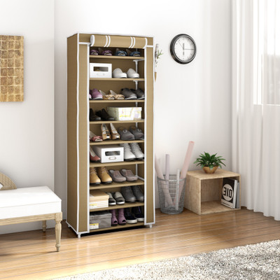 Flipkart Perfect Homes Studio Single Door Metal Collapsible Shoe Stand(Beige, 9 Shelves)
