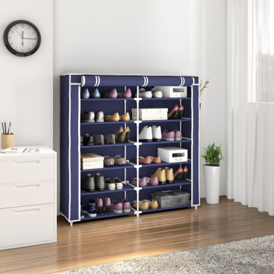 Flipkart Perfect Homes Studio 2 Door Metal Collapsible Shoe Stand(Blue, 12 Shelves)