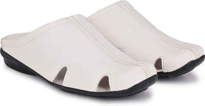 Browalk Browalk Synthetic Leather Slip on Half Shoe For Men Slip On For Men(White , 13)
