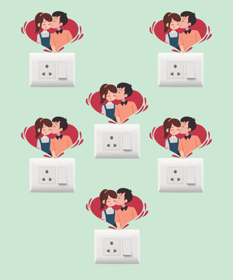 Sticker Hub 10 cm Decorative Multicolor Switch Board Stickers Size -10cm x 15cm Self Adhesive Sticker(Pack of 1)