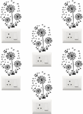 Creatick Studio 15 cm Decorative Multicolor Switch Board Stickers Size -15cm x 11cm Self Adhesive Sticker(Pack of 6)