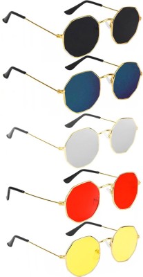 SRPM Retro Square Sunglasses(For Men, Black, Blue, Silver, Yellow, Red)