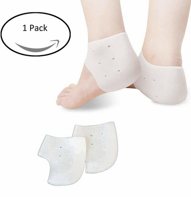 infinity deal AL-33 Heel Socks Silicone Heel anti-Crack Sets Heel Support (White) Heel Support(White)