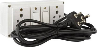 Shop Comfort Extension Switch Board with 2 Sockets(5A) and 2 Switches(5A)-4Mtr Long Wire 2 Socket 2  Socket Extension Boards(White, 4 m)