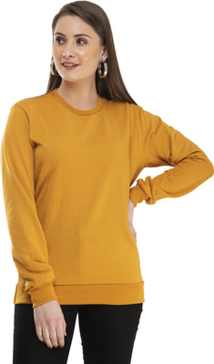 IndiWeaves Full Sleeve Solid Women Sweatshirt