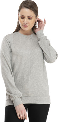 IndiWeaves Full Sleeve Solid Women Sweatshirt