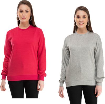 Indistar Full Sleeve Solid Women Sweatshirt