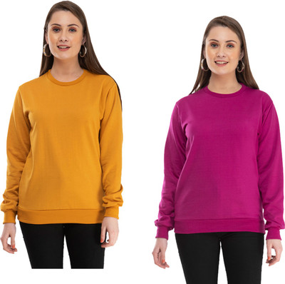 IndiWeaves Full Sleeve Solid Women Sweatshirt