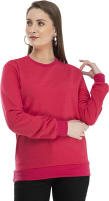 IndiWeaves Full Sleeve Solid Women Sweatshirt
