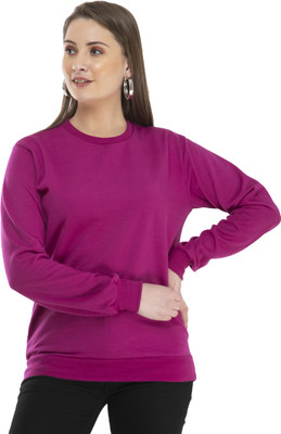 Indistar Full Sleeve Solid Women Sweatshirt