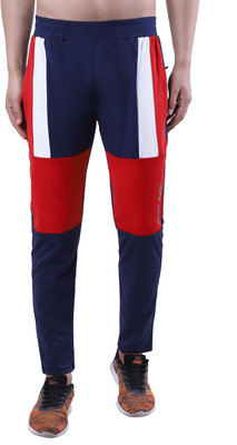 A-Okay Colorblock Men Dark Blue Track Pants