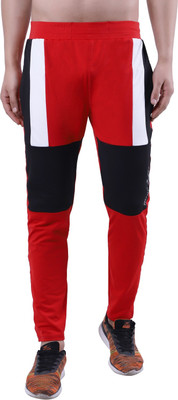 A-Okay Colorblock Men Red Track Pants