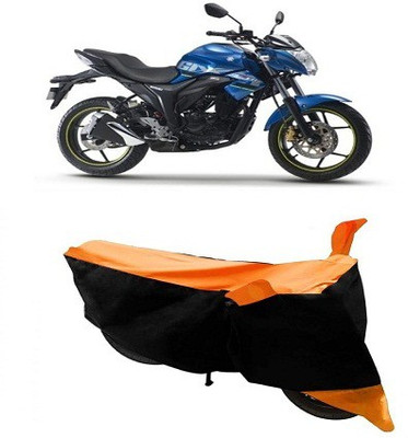 Shree ji traders Two Wheeler Cover for Suzuki(Gixxer, Orange, Black)