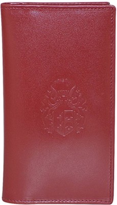Kan Men Casual Maroon Genuine Leather Wallet(14 Card Slots)