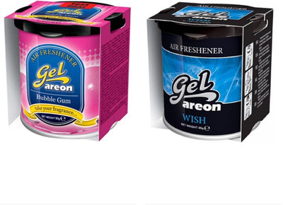 areon BUBBLE GUM & WISH Car Freshener Diffuser Gel Can(2 x 80 g)