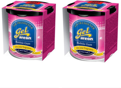 areon BUBBLE GUM (PACK OF 2) Car Freshener Diffuser Gel Can(2 x 80 g)