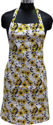 OASIS Cotton Home Use Apron - Free Size(Yellow, Single Piece)