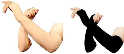 FRANKLY YOURS Nylon Arm Sleeve For Men & Women(Free, Black, Beige)