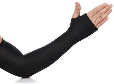 FRANKOPOLIS Nylon Arm Sleeve For Men & Women(Free, Black)